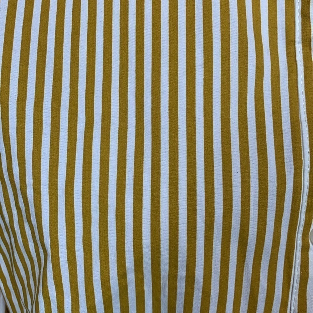 New York & Company khaki Brown Striped Button-Up Top - Picture 9 of 10